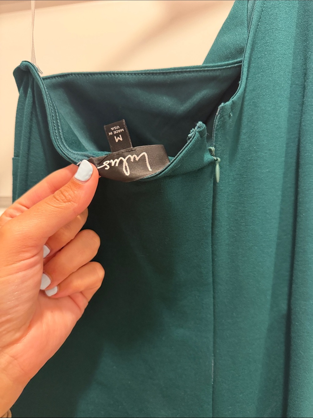 Women’s One-Shoulder Dark Green Dress - Picture 4 of 4